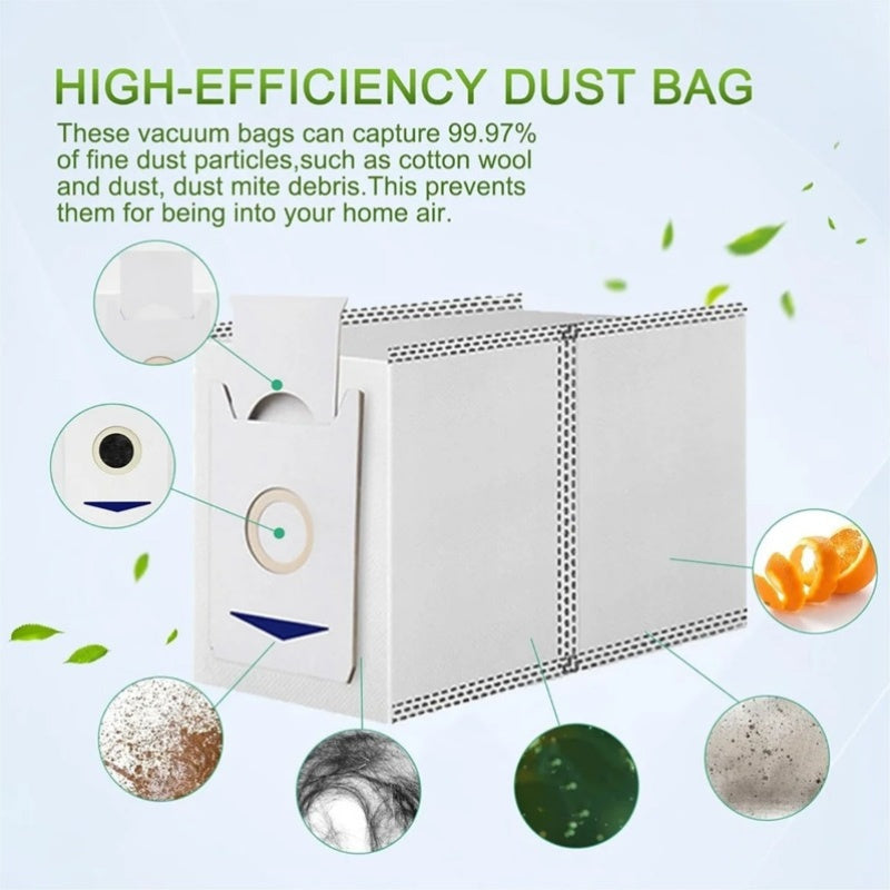 Get 10 replacement dust bags for your Yeedi M12 PRO+ vacuum cleaner, made to be compatible with Ecovacs DEEBOT T30 Omni T30 PRO MAX.