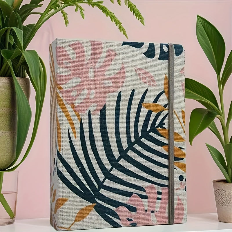 Fabric photo albums with tropical and heart designs, featuring 100 pockets for 6-inch photos. The linen cover and plastic sleeves make it a decorative memory book perfect for pictures, scrapbooking, and home decor.