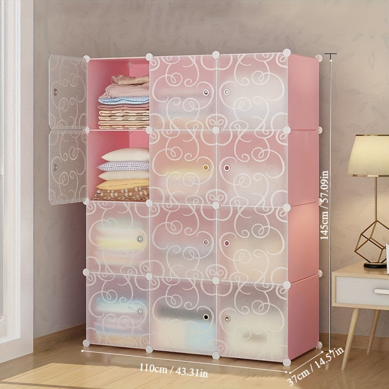 1 piece of Simple Wardrobe, Combination Wardrobe and Clothing Storage Cabinet. It can also be used for Household Miscellaneous Storage. This Stackable and Expandable Organizer helps in saving space in Bedrooms, Study Rooms, Living Rooms, and Dormitories.