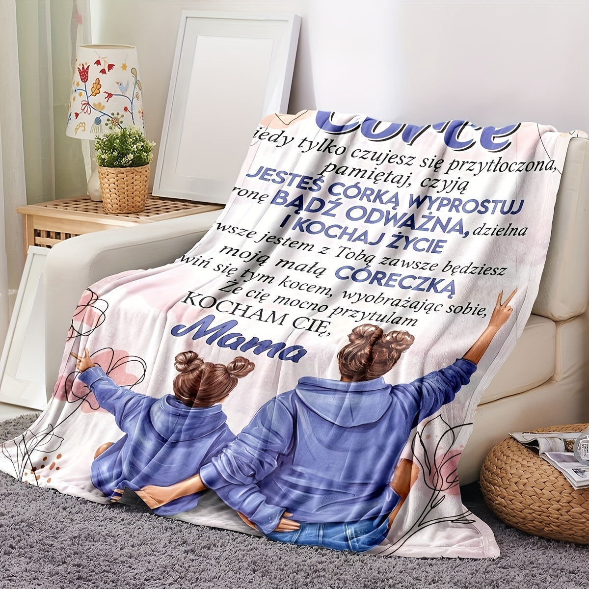 Cozy up with this warm and stylish Mother-Daughter Polish Love Fleece Blanket. Perfect for snuggling with your loved ones, this throw blanket is ideal for adding comfort and style to any room in your home. Use it as a nap blanket, to cover up with during