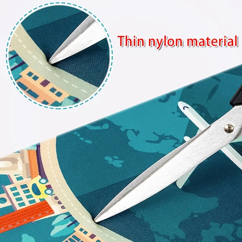 Cartoon patterned elastic luggage cover for travel suitcase or trolley duffle case.