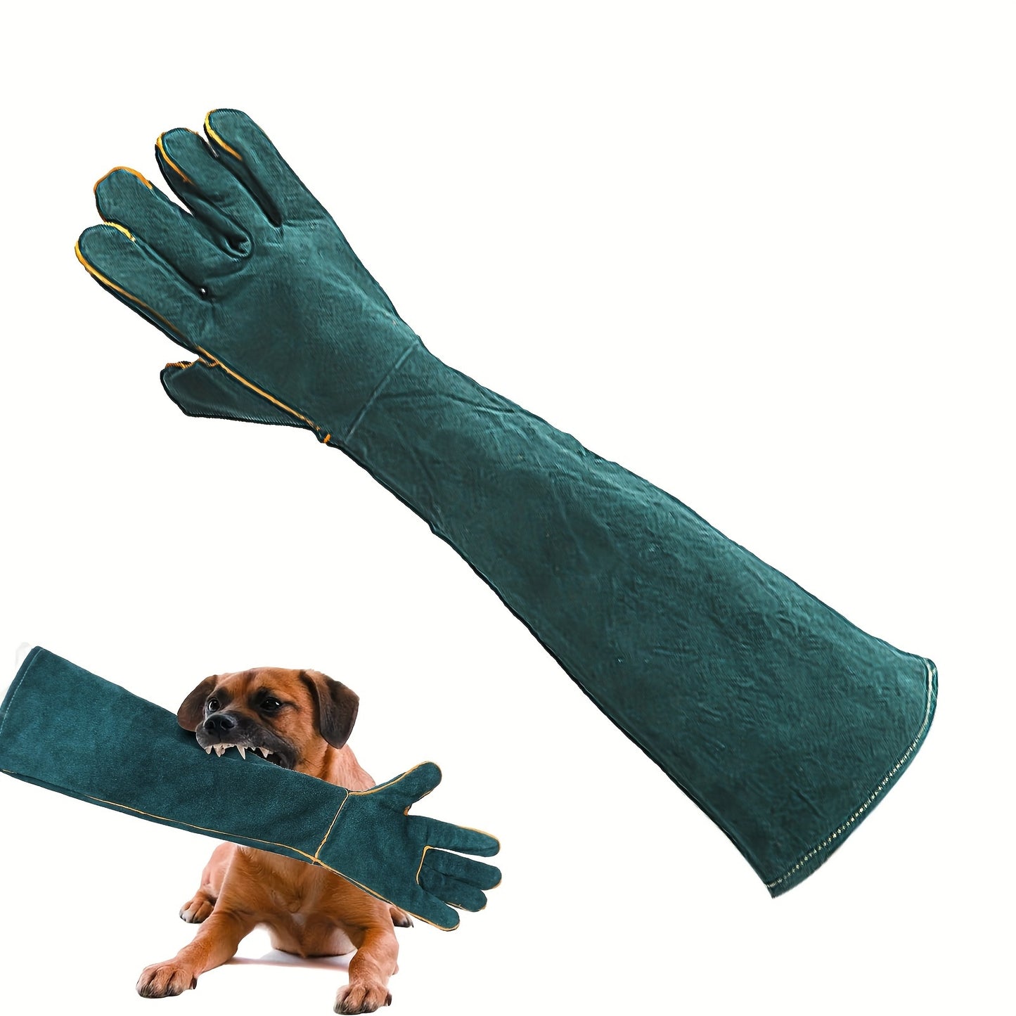 Durable Dog Training & Bathing Gloves with Anti-Bite Protection Strip for Pet Owners, Without Battery