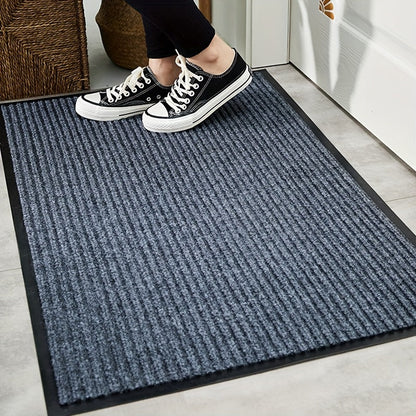 The Striped Entrance Mat is made to last, featuring a durable design that is perfect for both indoor and outdoor use. This non-slip mat is easy to clean and fade-resistant, making it a great addition to any entryway, courtyard, or indoor space. Welcome