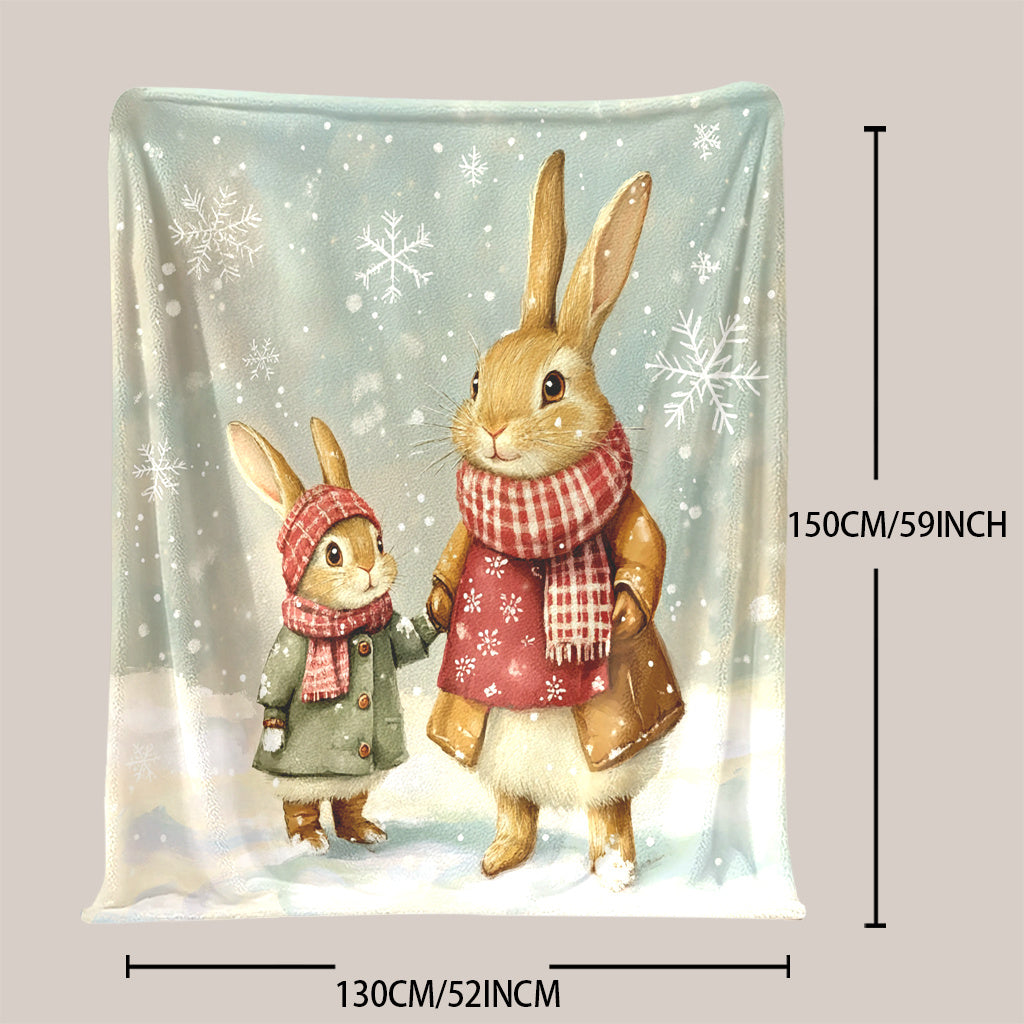 Stay warm and cozy in any season with this adorable rabbit-themed fleece throw blanket. Its soft and lightweight design makes it perfect for naps, travel, or adding a touch of charm to your home office decor. It also makes an ideal gift for friends and