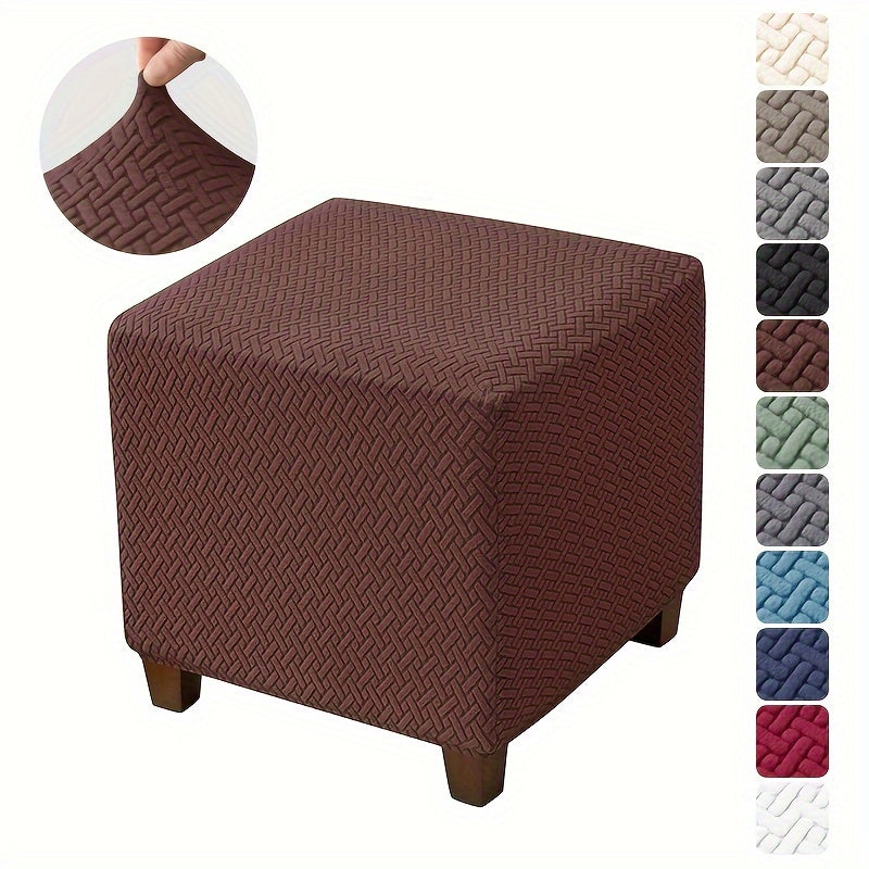 Elastic slipcover for ottoman stool, anti-dust, all-inclusive, perfect for home or office.