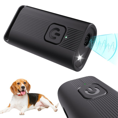 USB rechargeable mini ultrasonic dog repeller with LED for portable and electric anti-barking training.