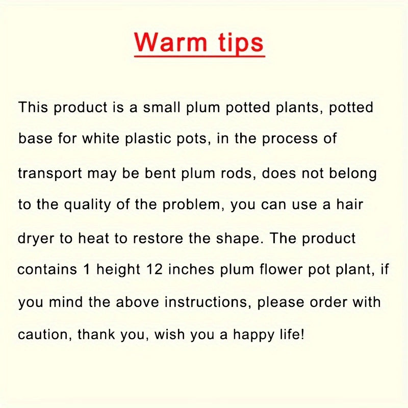 1 artificial plum potted plant for weddings and decorations in various settings.