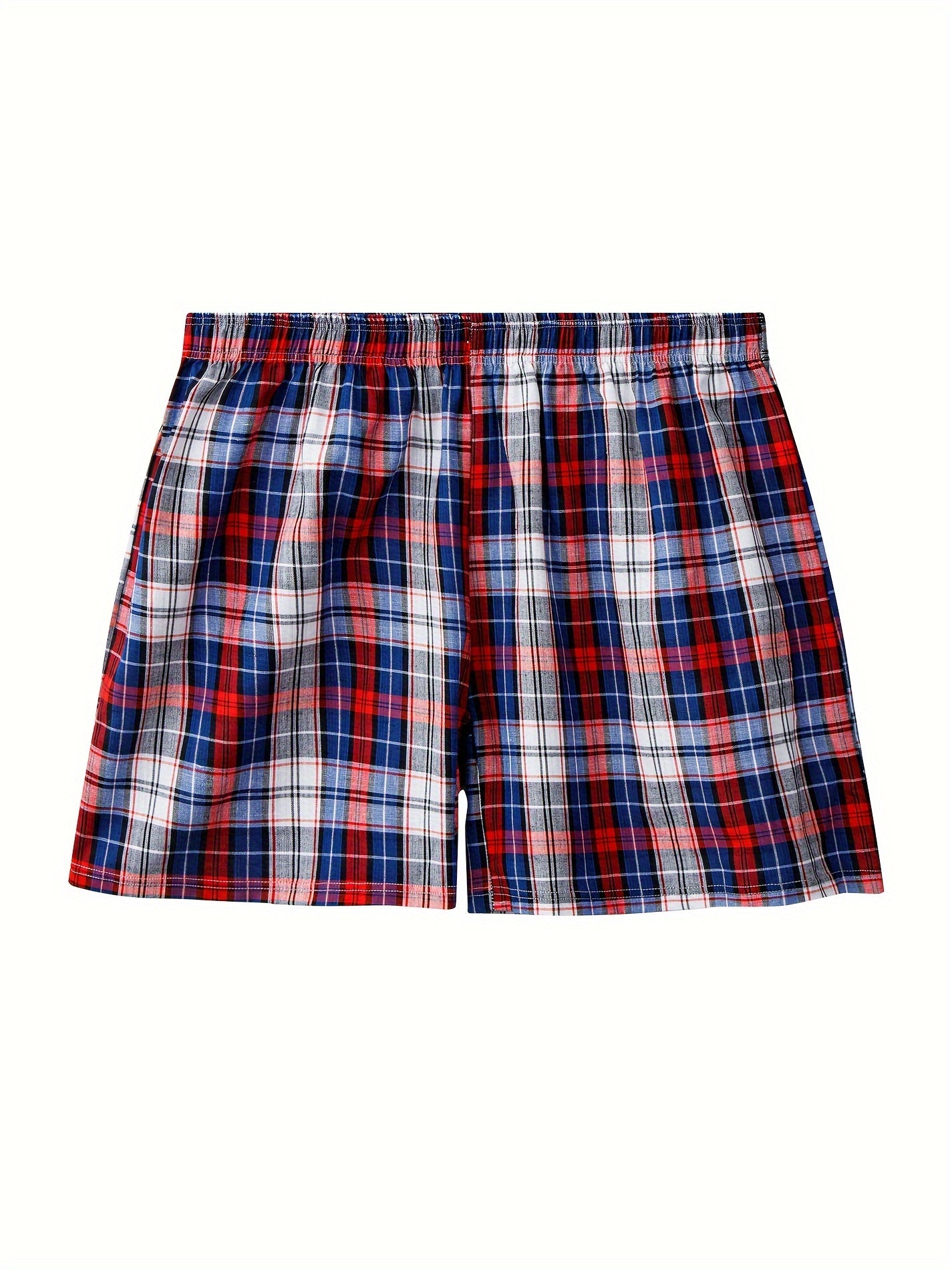 3 Men's checkered boxer shorts for comfortable home leisure.