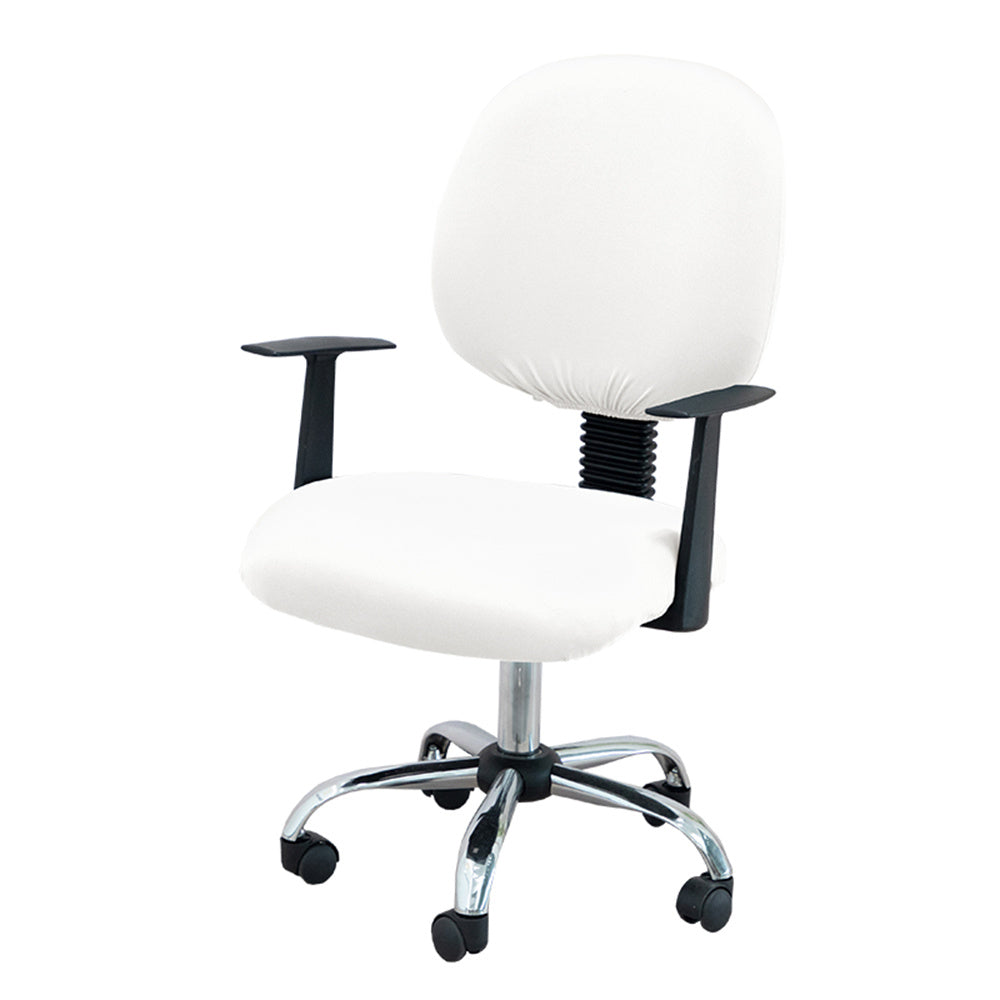 2-piece set of office chair covers in solid color stretch jacquard elastic material for desk and computer chairs.