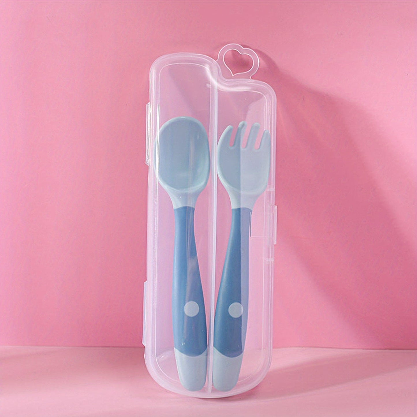 Children's Feeding Set - BPA-Free Spoon and Fork with Travel Case, Self-Feeding Training Utensils for Kids