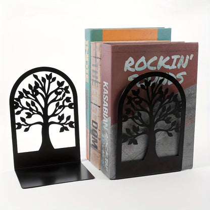 Heavy duty bookcase with bird branch design desktop holder storage rack, includes 2 pieces of vertical hollow metal brackets.