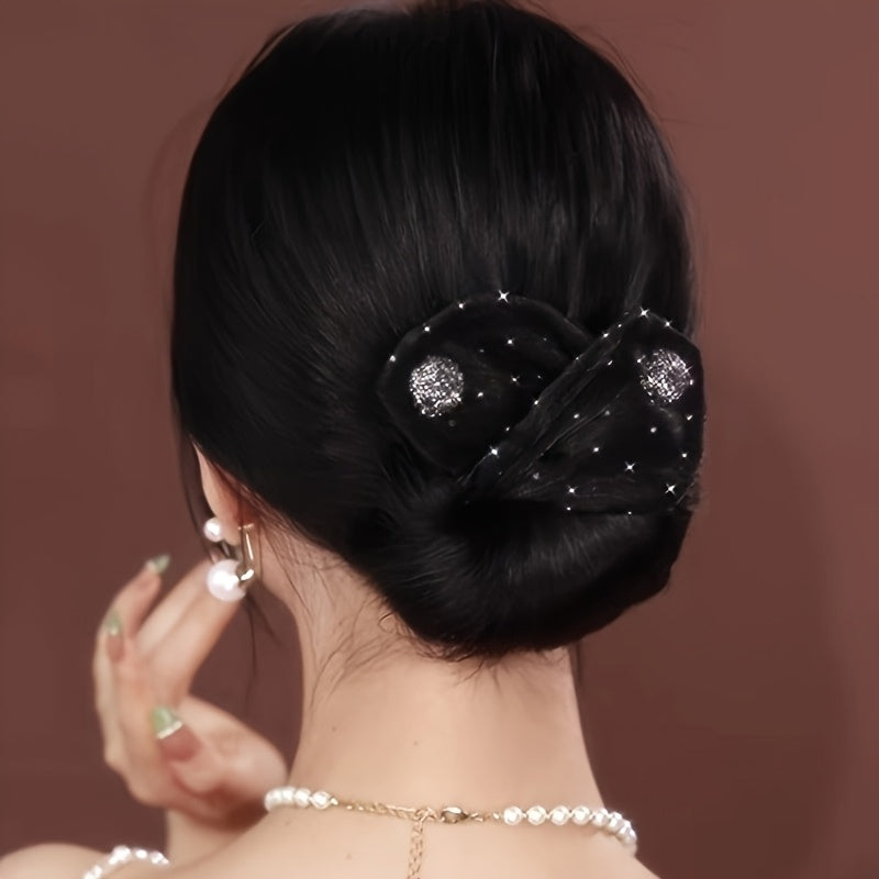 Vintage-inspired rhinestone bow hair clip for all hairstyles, hand wash only.