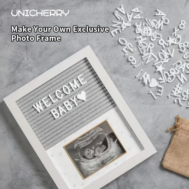 Personalize your decor with the UNICHERRY Letter Board Photo Frame. This customizable wood frame is perfect for displaying a single picture and adding your own message. Ideal for preserving ultrasound keepsakes, this frame makes a thoughtful pregnancy