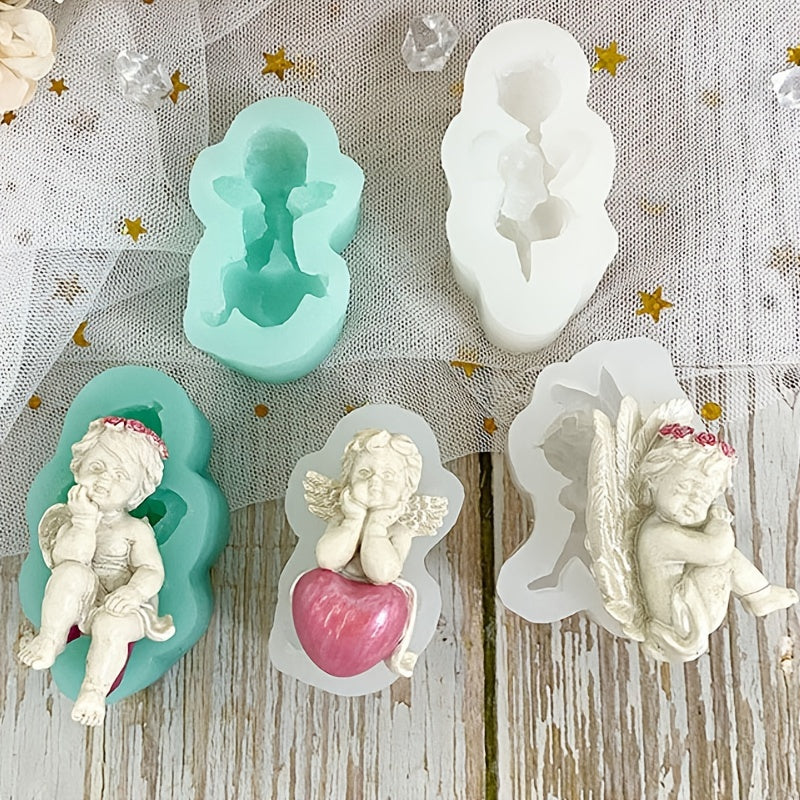 One cute Cupid and Angel silicone fondant mold perfect for creating DIY cake decorations and molding chocolate.