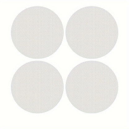 4-Pack of White Non-Slip Mattress Grip Pads with Woven Nylon Net Pattern - Prevents Slipping on Sofas and Beds - Easy to Clean and Versatile for Various Uses