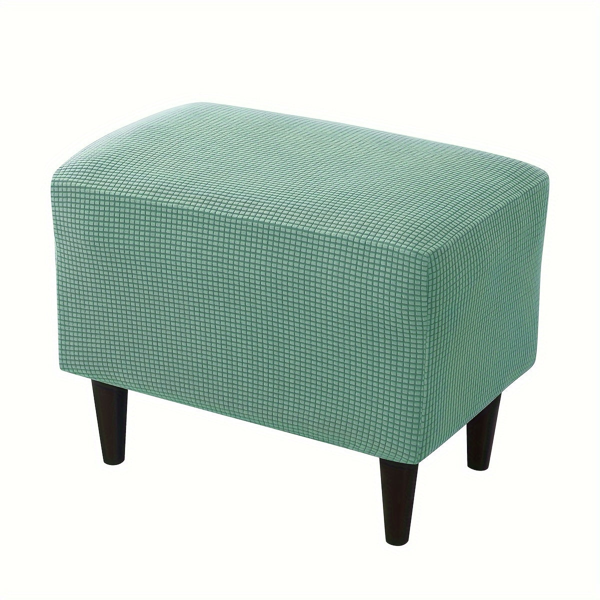 Stretch modern style ottoman cover protects footstools from dust and enhances living room decor.