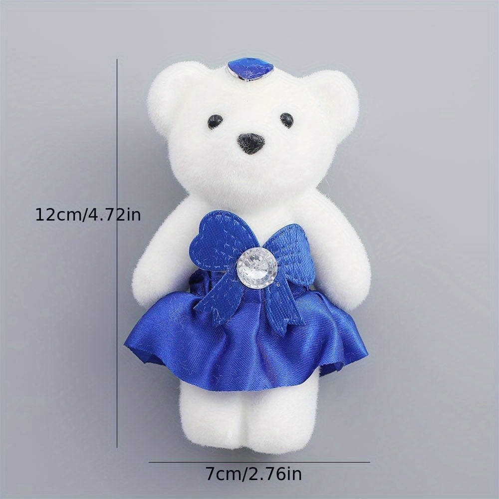 10 plastic teddy bear figurines for various occasions, suitable for collectors and DIY crafts, recommended for ages 14 and up.