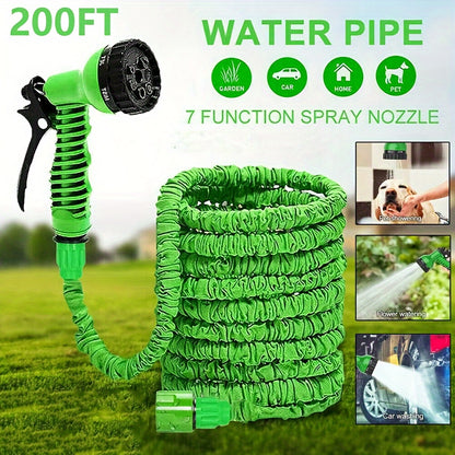 3X Expandable Garden Hose with High-Pressure Spray Gun, 7 Adjustable Modes, PVC Material, Water Spray Nozzle, Interface Connectors for Car Wash & Outdoor Use (7.62m to 30.48m)