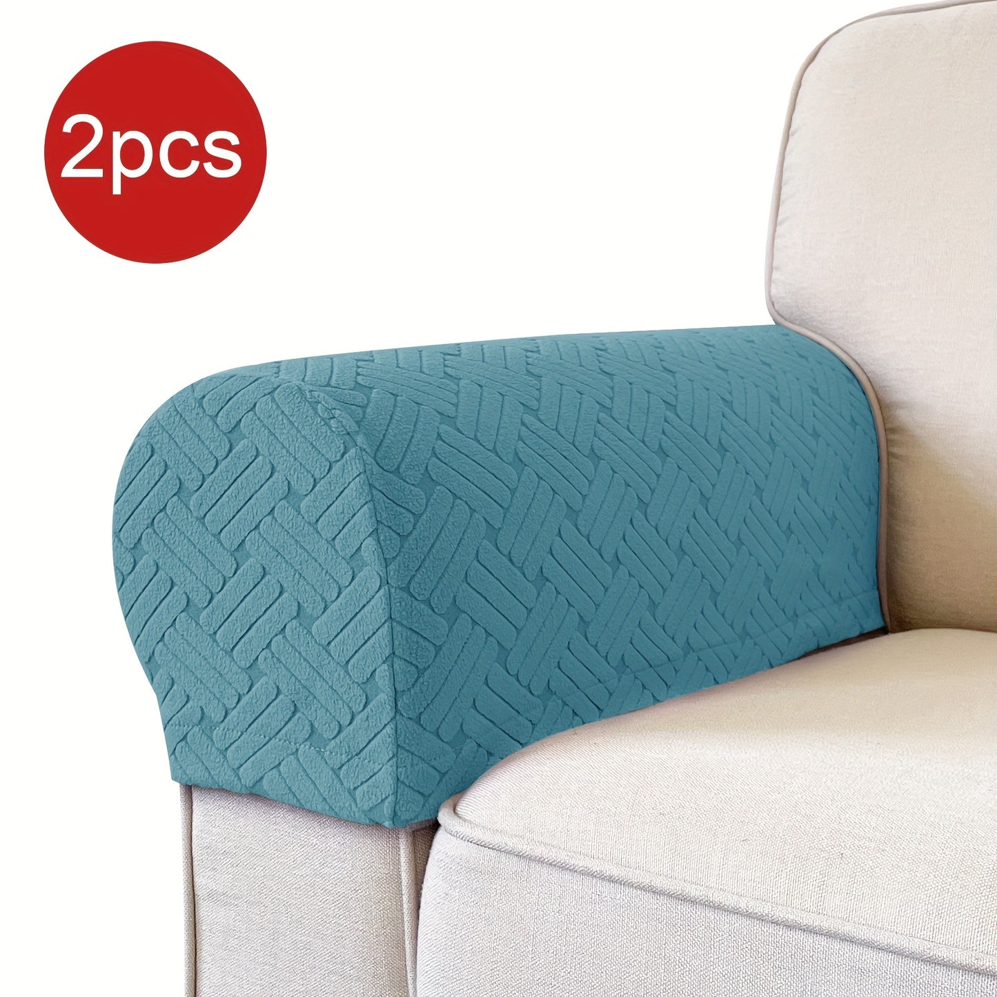 Set of 2 stretch armrest covers for chairs, couches, and sofas. Slipcovers made of spandex for recliner sofas.