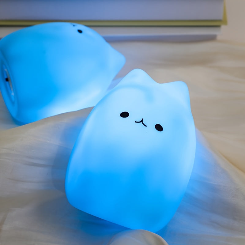 Charming Kitten LED Night Light - Gentle on the Eyes, Battery-Powered Lamp for a Cozy Bedroom Atmosphere - Ideal Present for Girls, Boys, Couples, and Friends