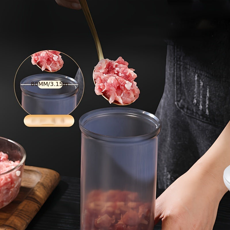 One-piece Manual Sausage Maker for Home Use, with 4 Filling Nozzles, Made of Food-Safe Plastic, Ideal DIY Tool for Making Homemade Salami and Canned Sausages.