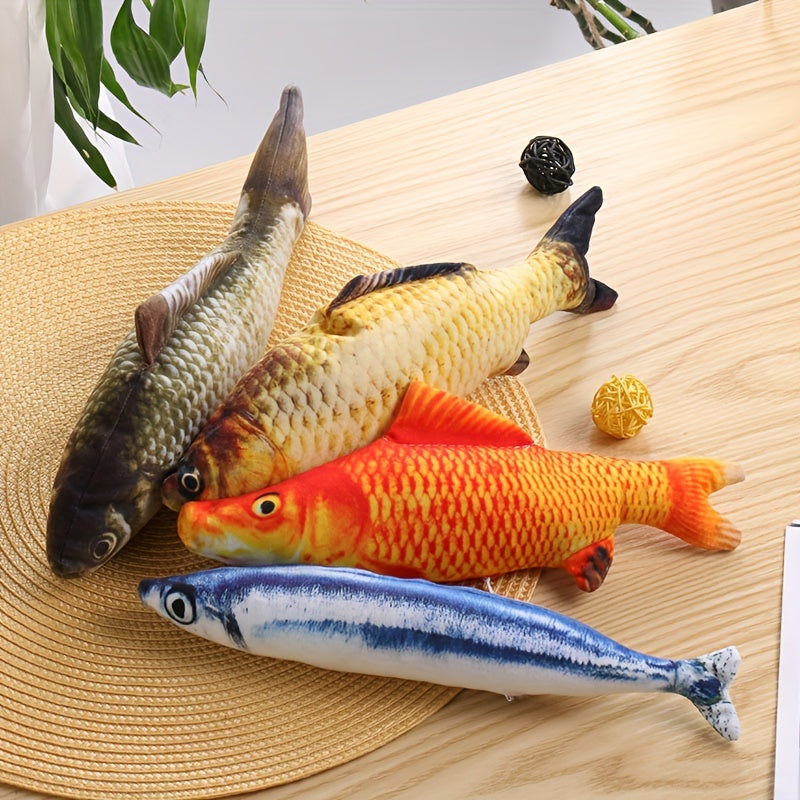 1pc Cute Fish Design Cat Teaser Plush Toy for Interactive Play With Cats and Dogs