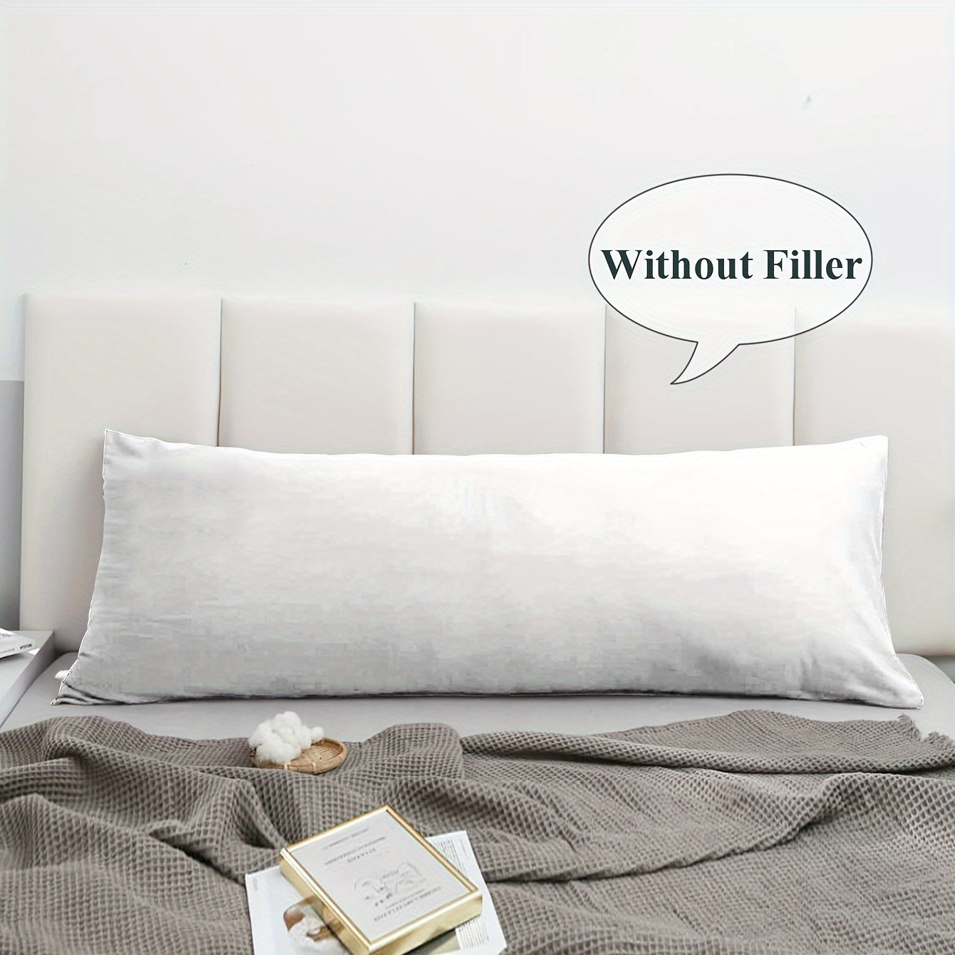 Soft and Breathable Body Pillow Cover, Premium Quality Long Pillowcase in Plain Brushed Design (Pillow Core Not Included). Envelope Pillow Protector Ideal for Bedroom, Sofa, and Home Decor.