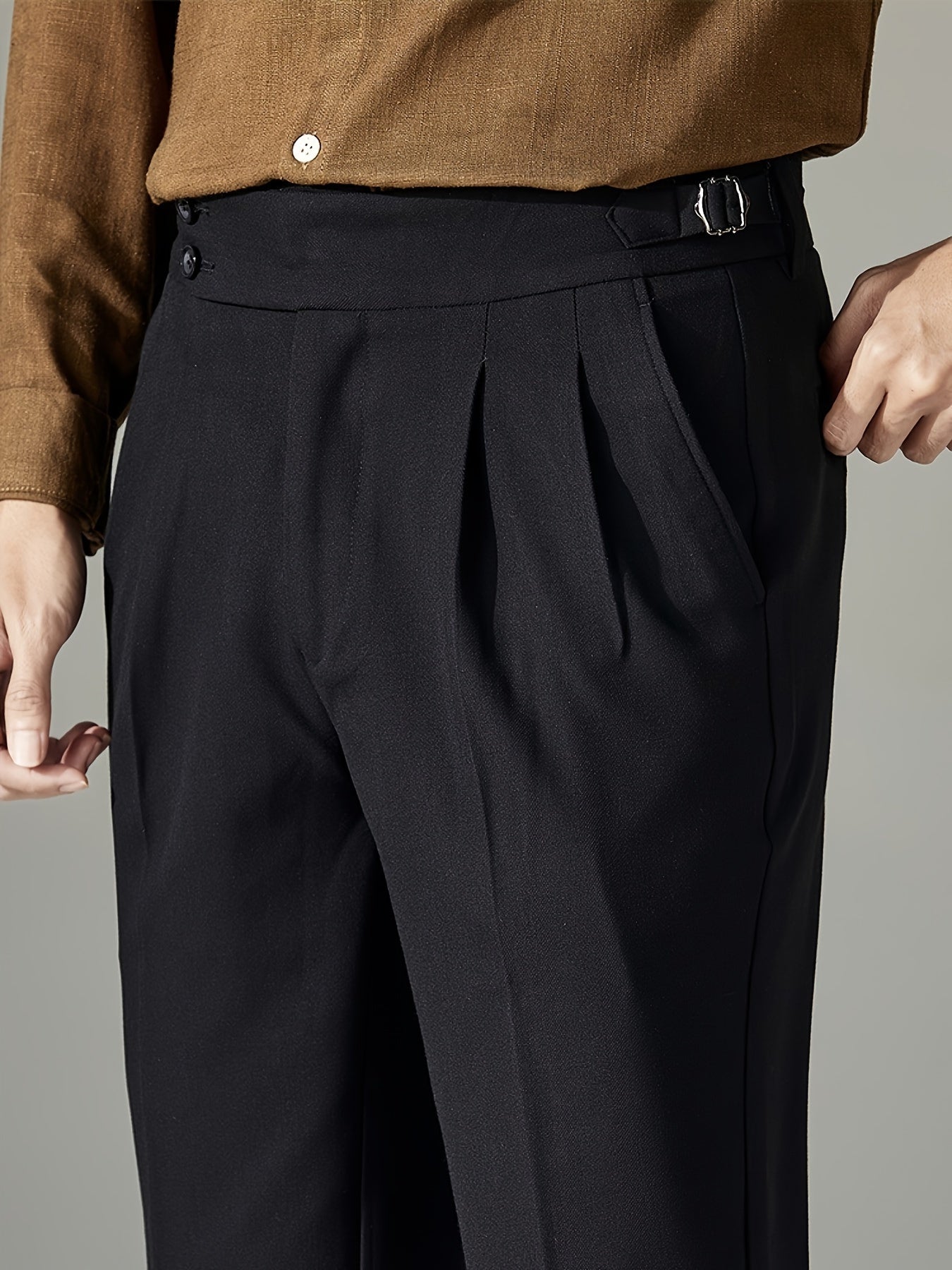 Men's versatile and comfortable straight-leg dress pants for business casual wear.