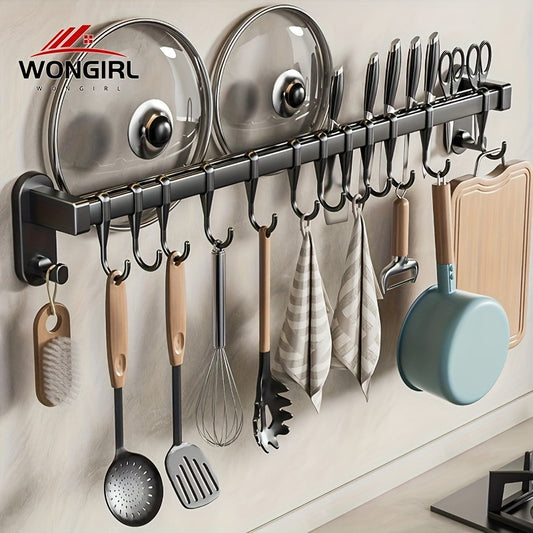 WONGIRL Kitchen Organizer Rack for Chopsticks, Knives, and Seasonings - Easy Installation with Adhesive or Screws