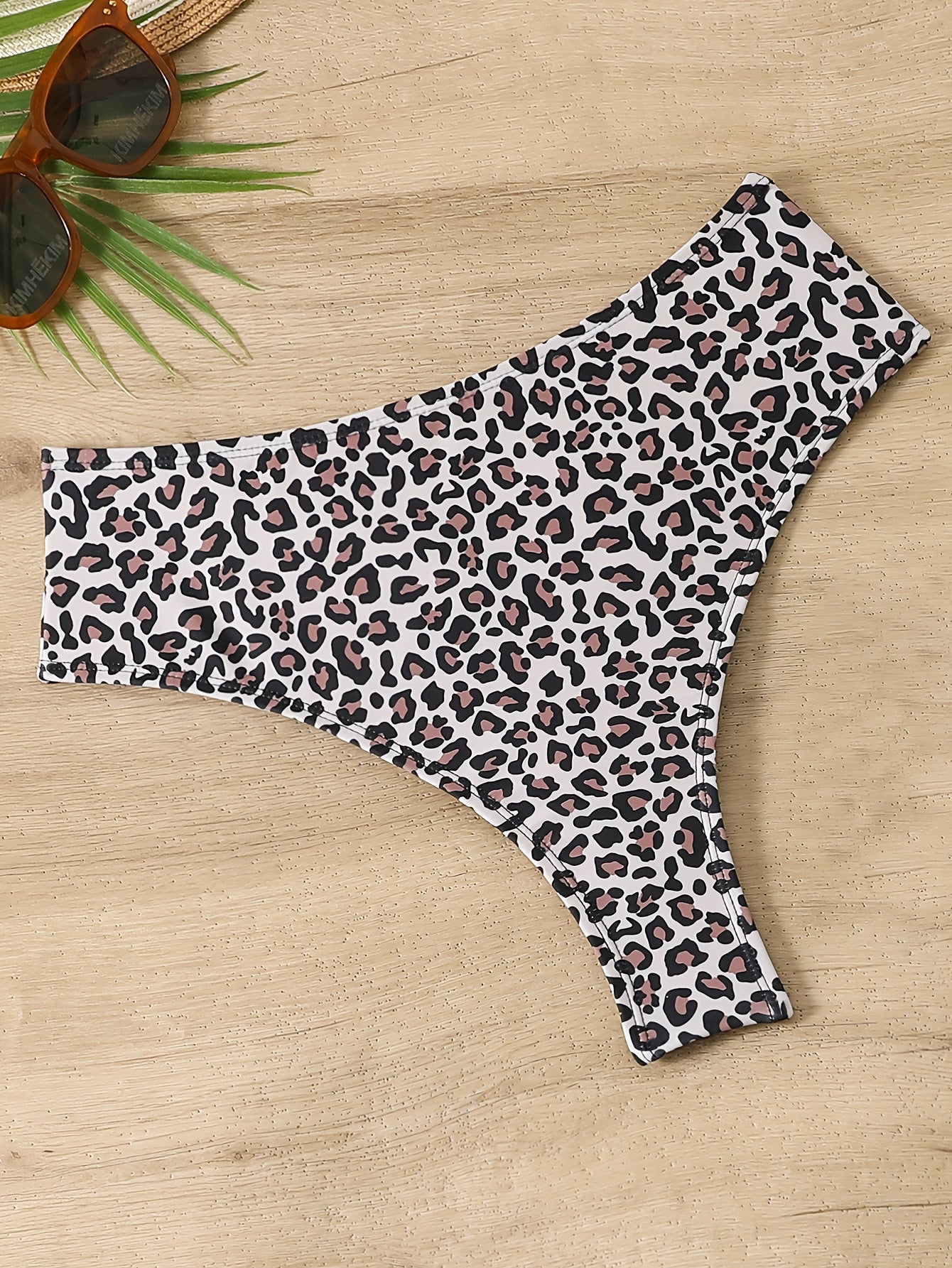 New Women's Summer Vacation Bikini Set in Black, White, and Leopard Print