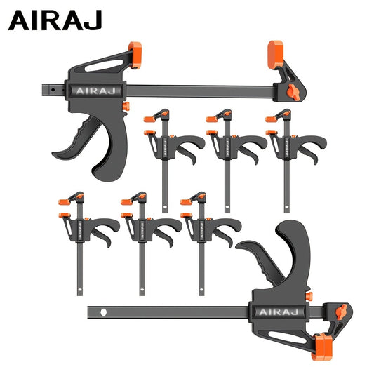 AIRAJ 4-Inch Woodworking Clamps - Strong Steel, Simple Adjustment for DIY Projects