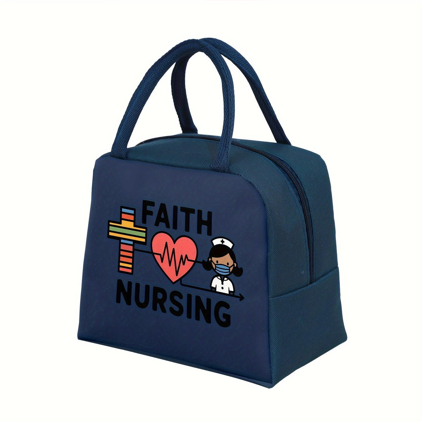 Stylish Nurse-Inspired Insulated Lunch Tote - Made with Tough Oxford Cloth and Aluminum Foil, Easy to Carry with Convenient Handles, Ideal for Work, Traveling, or Picnicking