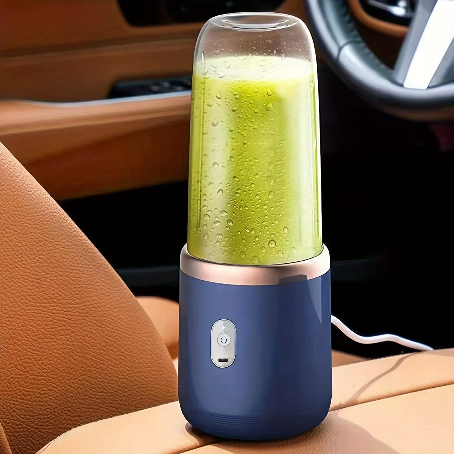 Introducing the XIZIISS Portable USB Rechargeable Juicer Cup! This compact and multifunctional smoothie maker features a 6-blade stainless steel design and includes 2 cups for added convenience. With a powerful 1200mAh lithium battery, this ice crusher