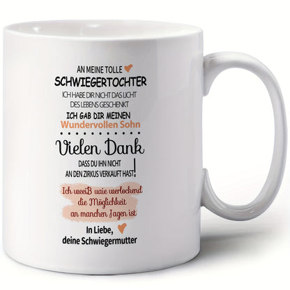 German Coffee Mug for daughter-in-law, perfect gift for birthdays and holidays.