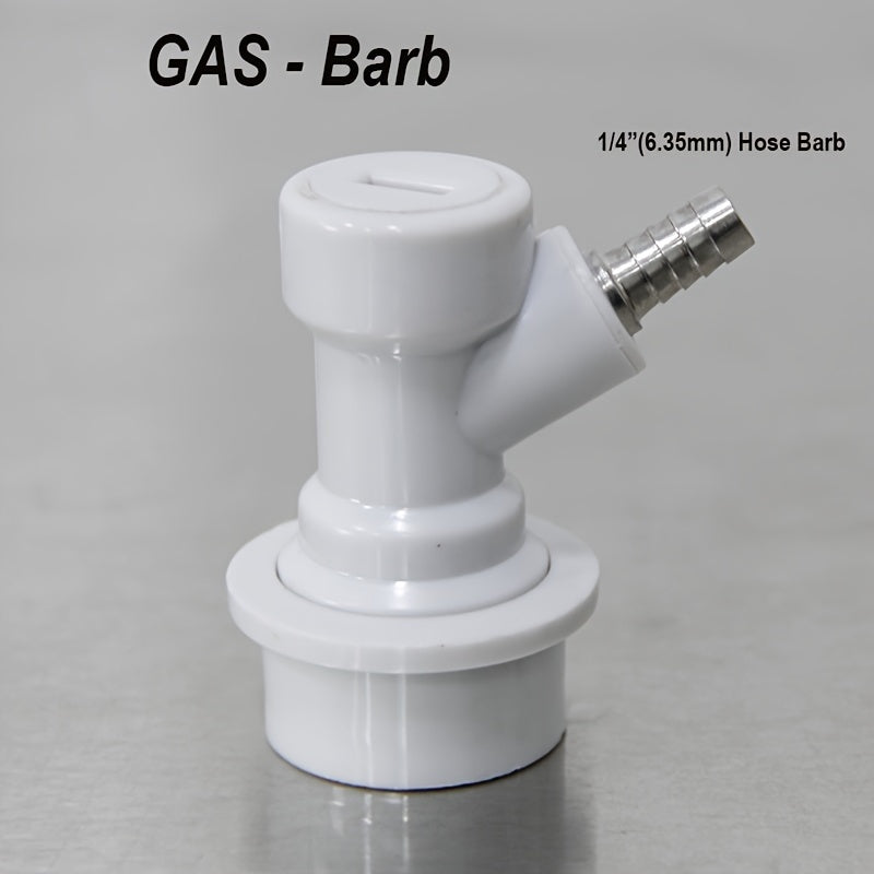 1pc Ball Lock Disconnect Beer Keg Connector with 1/4" Barb and 1/4" MFL fitting for beer gas dispensing.