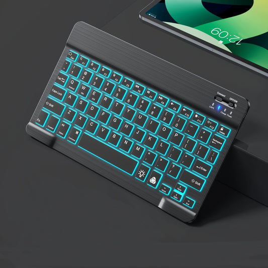 RGB подсвечиваемая беспроводная мини-клавиатура для iPad, телефона, планшета с перезаряжаемой батареей