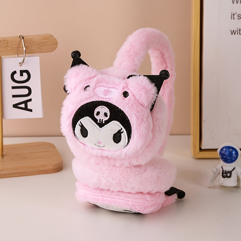 Luxurious Sanrio Kuromi Plush Earmuffs - Keep Warm in Style this Winter! Ideal Present for Special Occasions like Christmas, Birthdays, and Valentine's Day. Suitable for Both Boys and Girls. A Truly Special Gift for Loved Ones.