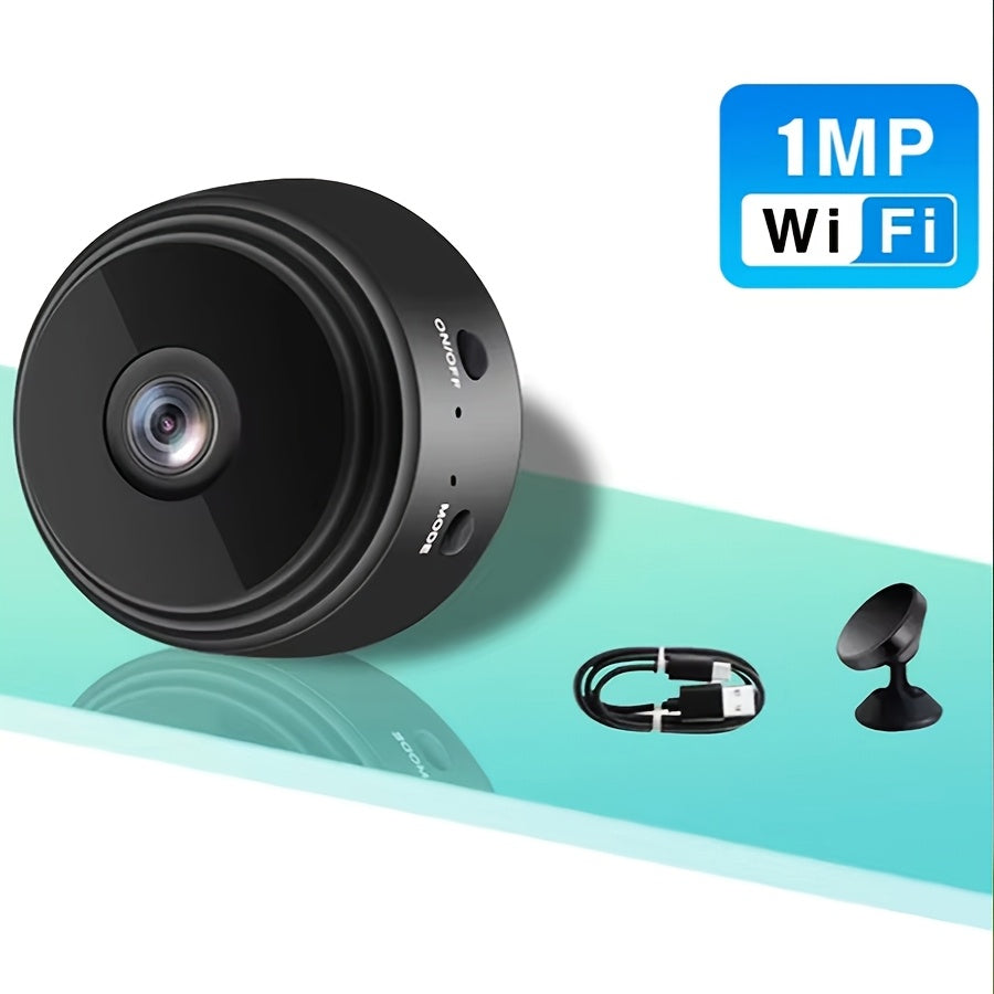 Get the 1pc OIMLYO 480P WiFi Security Camera for your smart home surveillance needs. This camera features a wide angle lens, mobile remote viewing, and a rechargeable lithium polymer battery. Made of ABS material, it has an irregular shape and offers