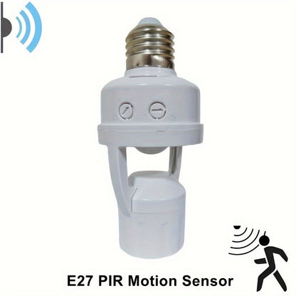 1pc E27 Motion Sensor Light Bulb Holder, Automatic Switch Control, Energy-Saving, Edison Base, 85V-265V, No Battery Needed, Perfect for Home, Office, Garage, Storage Rooms.