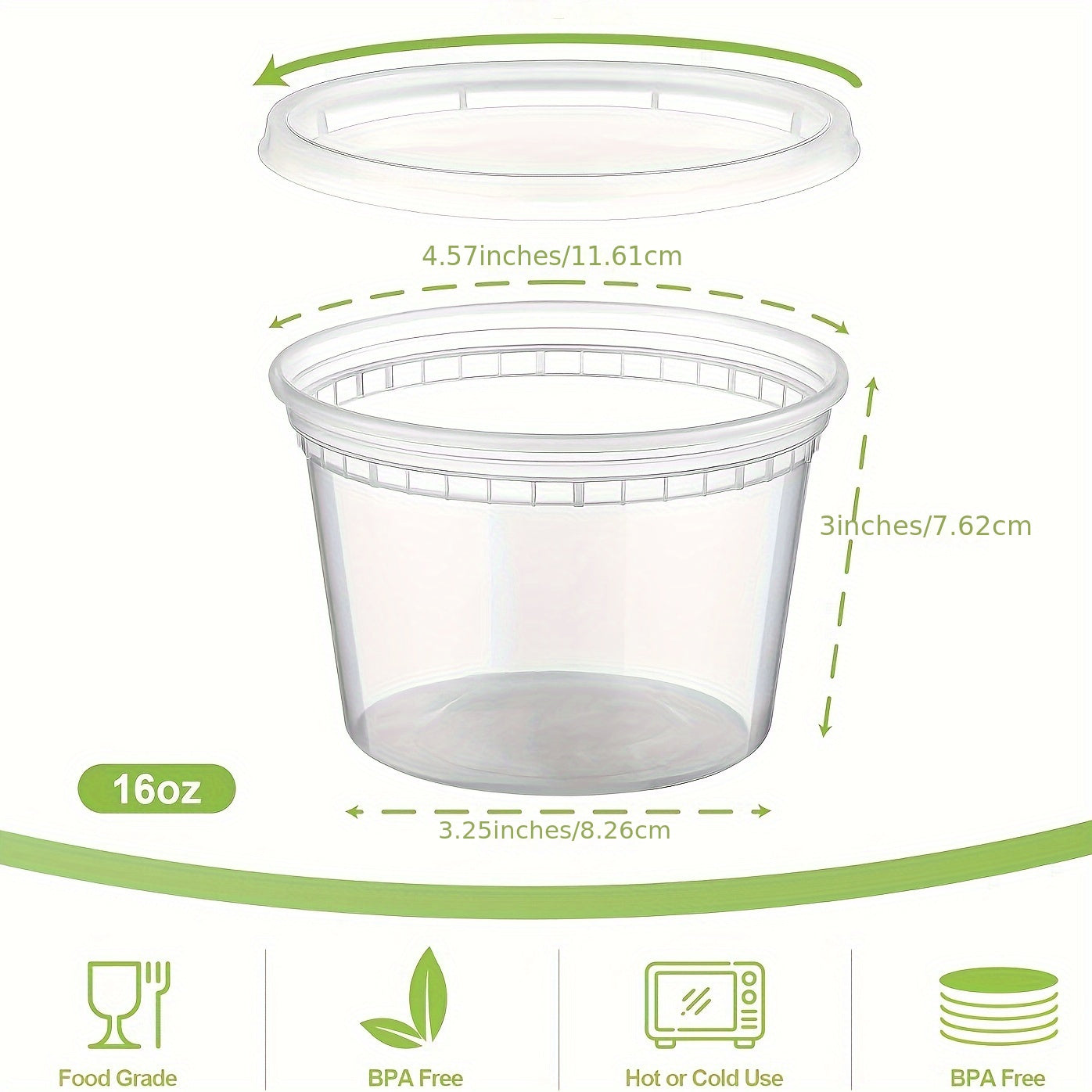 24 pieces of 16 oz plastic food containers with lids, these sealed food storage containers are perfect for freezer, dishwasher, and microwave use. Ideal for soups for takeout, meal preparation, and storage at home, in the kitchen, restaurant, picnic, or