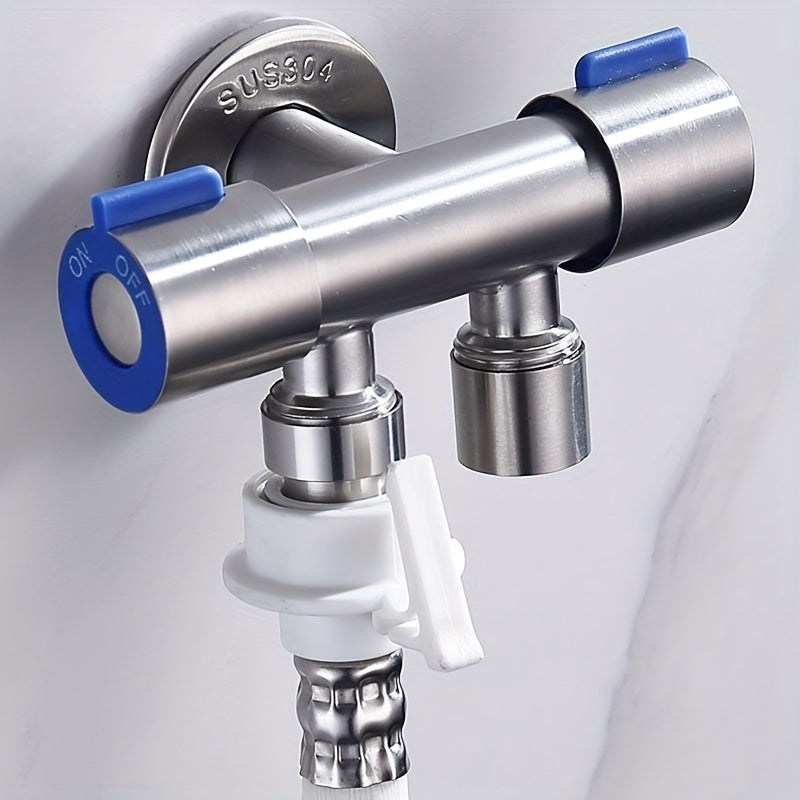 Wall mounted stainless steel shower diverter with double handle control - easy to install and convenient to use.