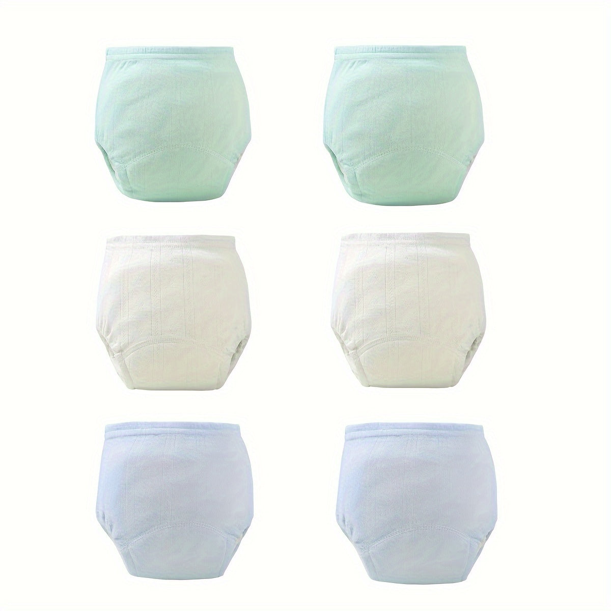 Set of 6 Youngsters' Training Pants - Reusable Cloth Diapers with Leak-Proof Liners, Various Colors, All-Season Wear, Breathable Material