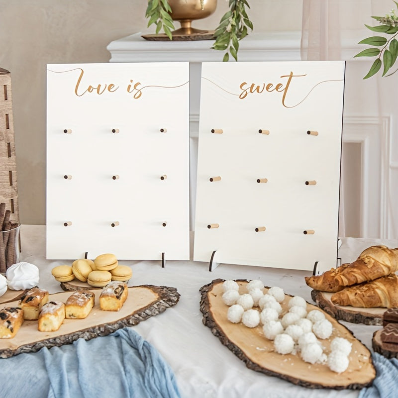 Wooden Donut Wall Stand - Perfect for Wedding Anniversaries, Birthdays, and Home Decor - Includes Dessert Shelf and Doughnut Storage Rack