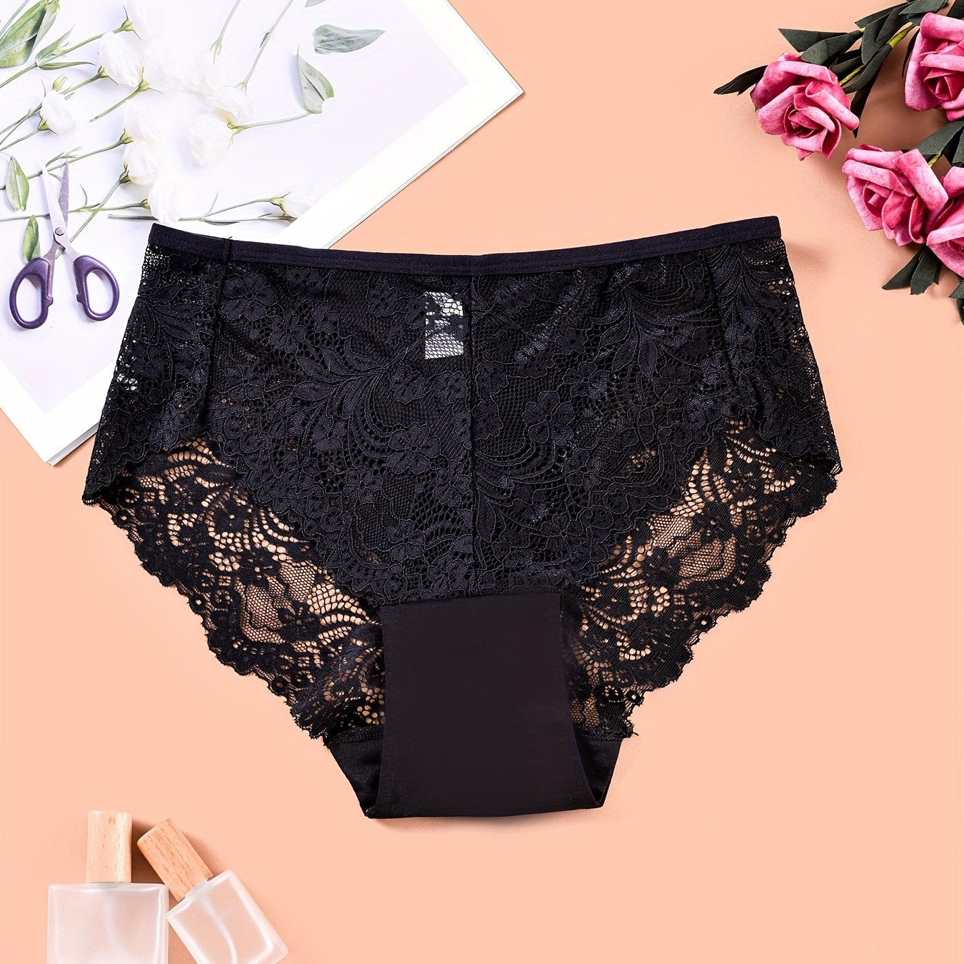 Comfy and breathable lace briefs for women.