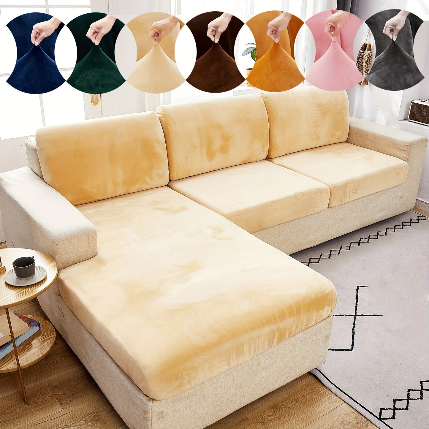 Velvet sofa slipcover/pillowcase for pets, dust-proof and fuzzy couch cover for home decor.