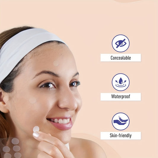 400 hydrocolloid acne patches ideal for daytime use, invisible, waterproof, skin-friendly, suitable for all skin types.