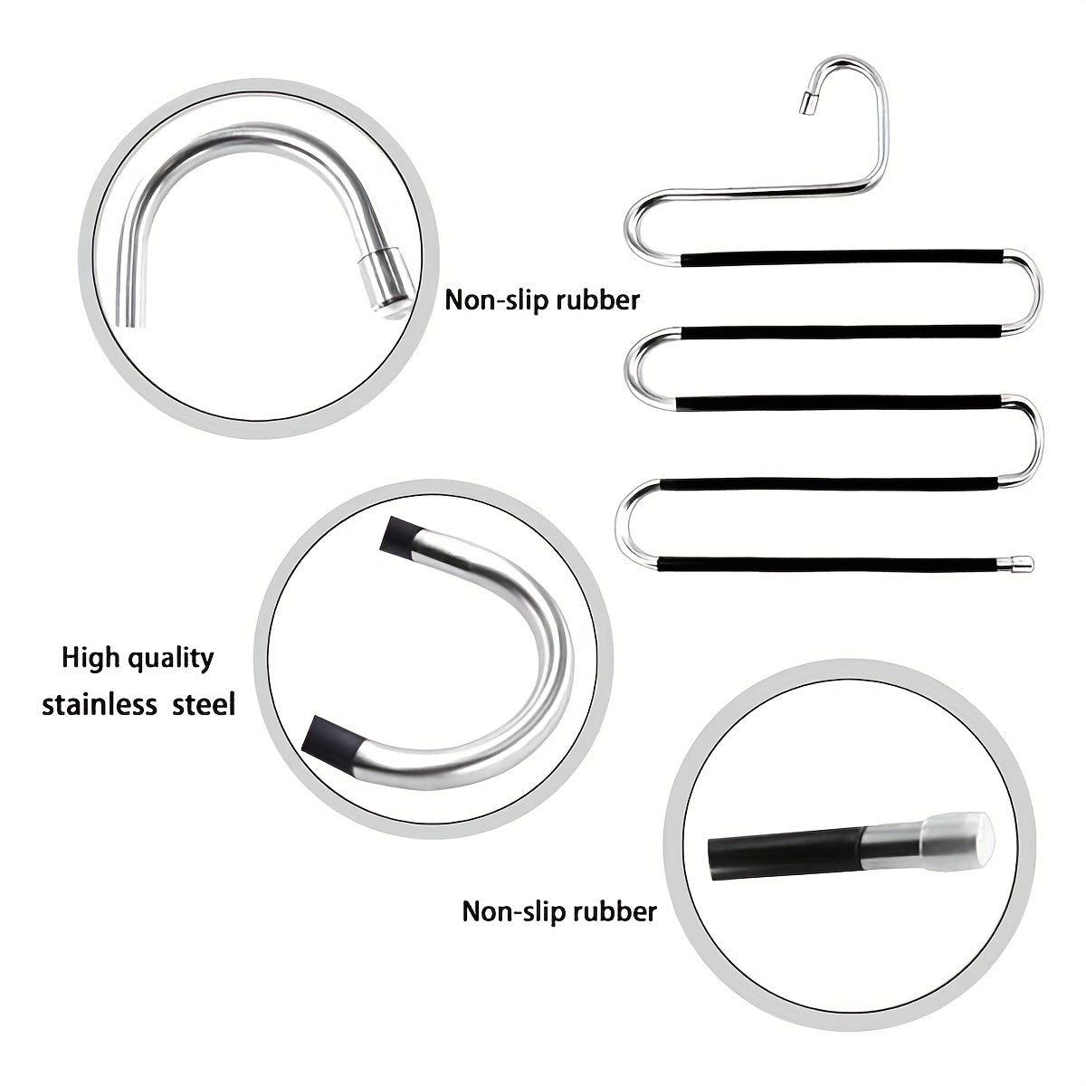 1 piece of 5-layer stainless steel non-slip pants hanger set for home, measuring 36.98cm by 35.99cm.