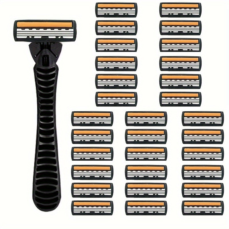 Classic 3-layer Manual Razor Set with multiple refill options for daily face care.