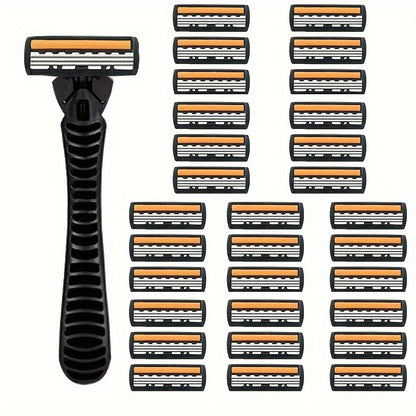 Classic 3-layer Manual Razor Set with multiple refill options for daily face care.