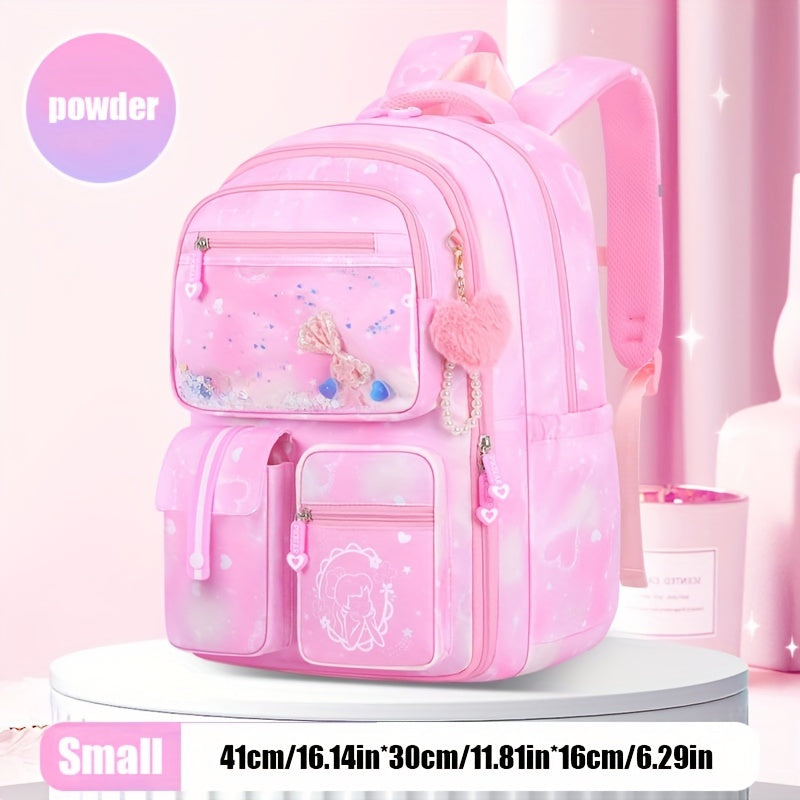 New children's backpack with gradient colors, waterproof and spine protection.